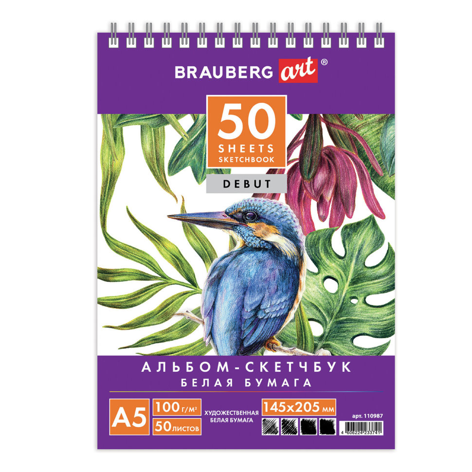 Скетчбук 145х205 мм Debut 50 листов, 100 г/м2 110987 цена за 6 шт , 